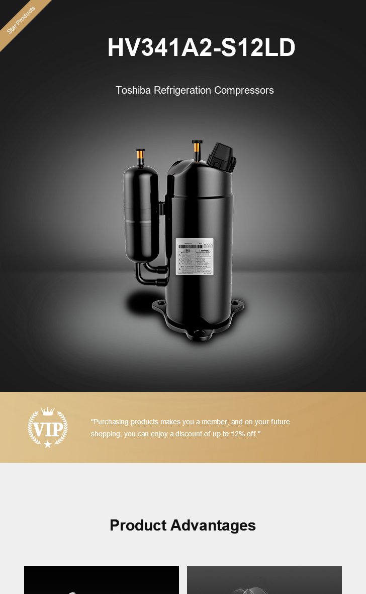 Toshiba Compressor HV341A2-S12LD, technical parameters pdf, structure diagram